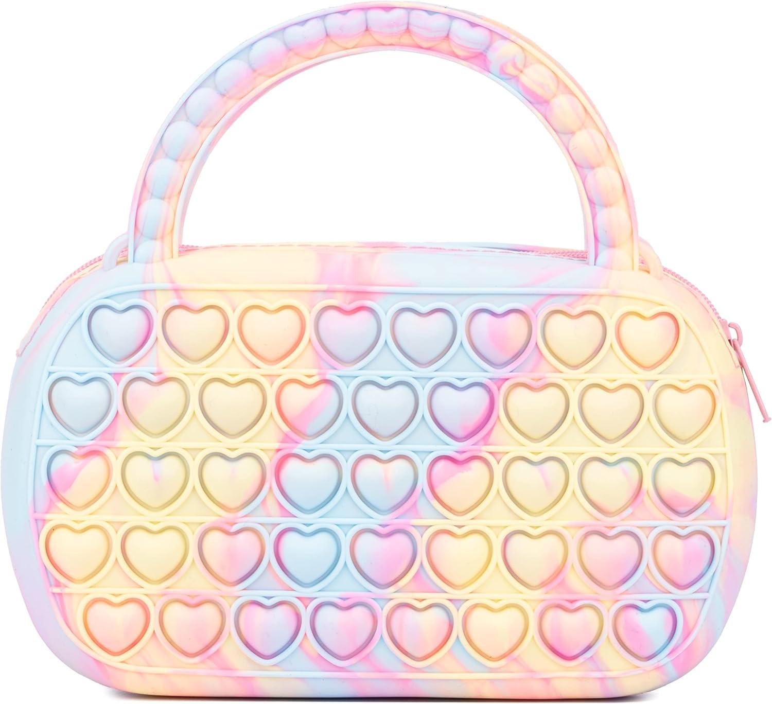 imageOlivia Miller Girl Fashion Mini Rainbow Pop It Fidget Adjustable Crossbody Bag Casual Cute Purse Handbag for Kids ampamp Toddlers