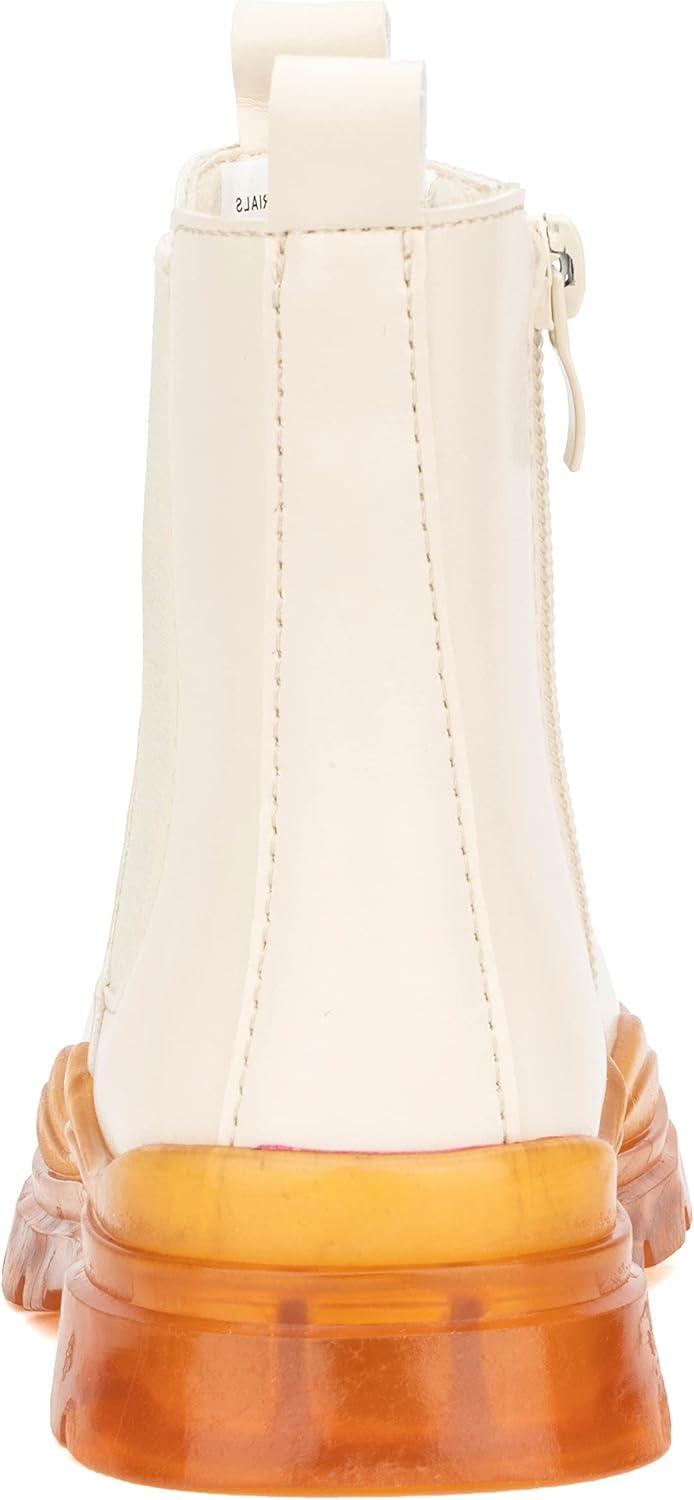 imageOlivia Miller Girls Anne Ankle Round Toe Boots Thermoplastic Rubber OutsoleIvory Beige