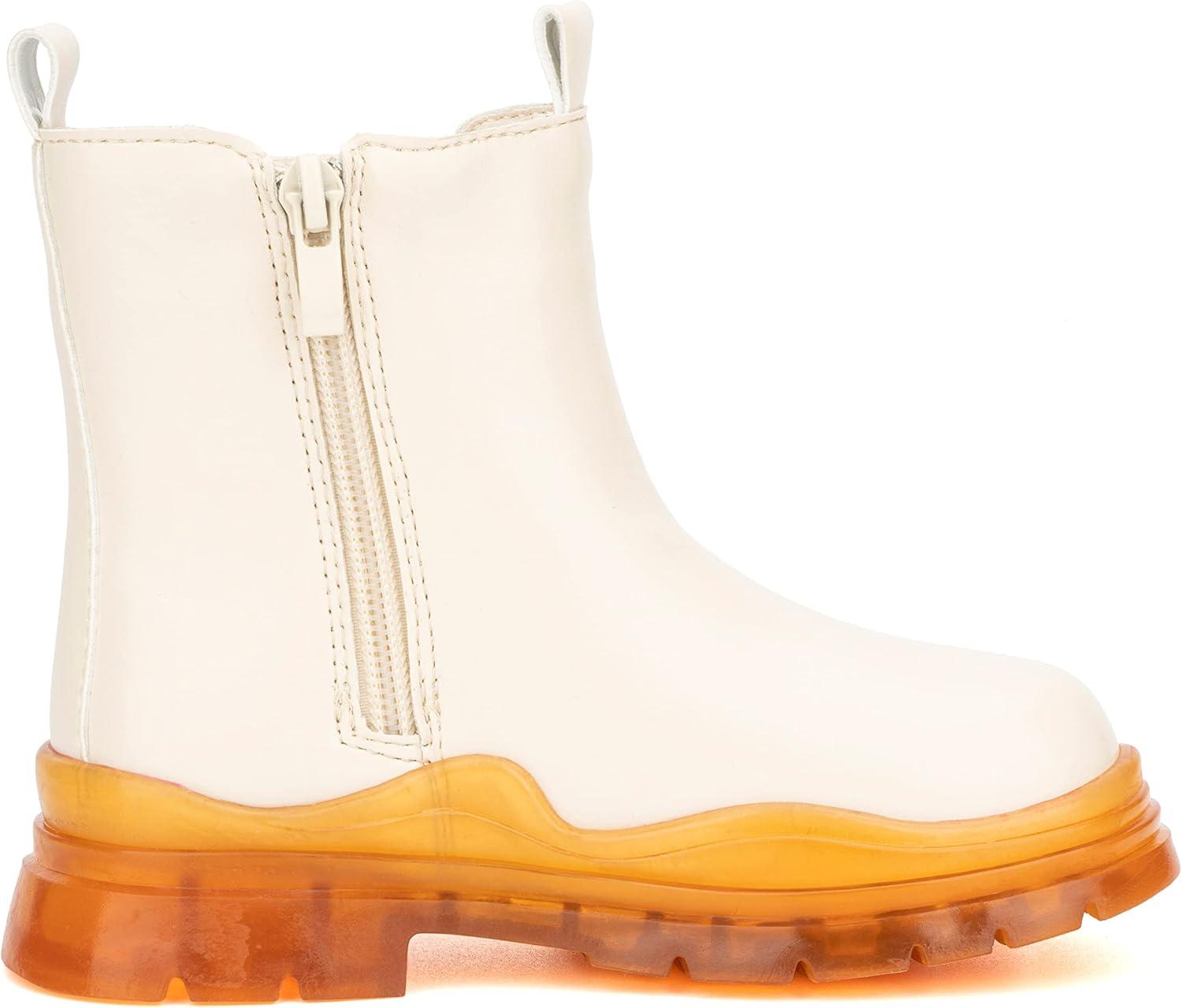 imageOlivia Miller Girls Anne Ankle Round Toe Boots Thermoplastic Rubber OutsoleIvory Beige