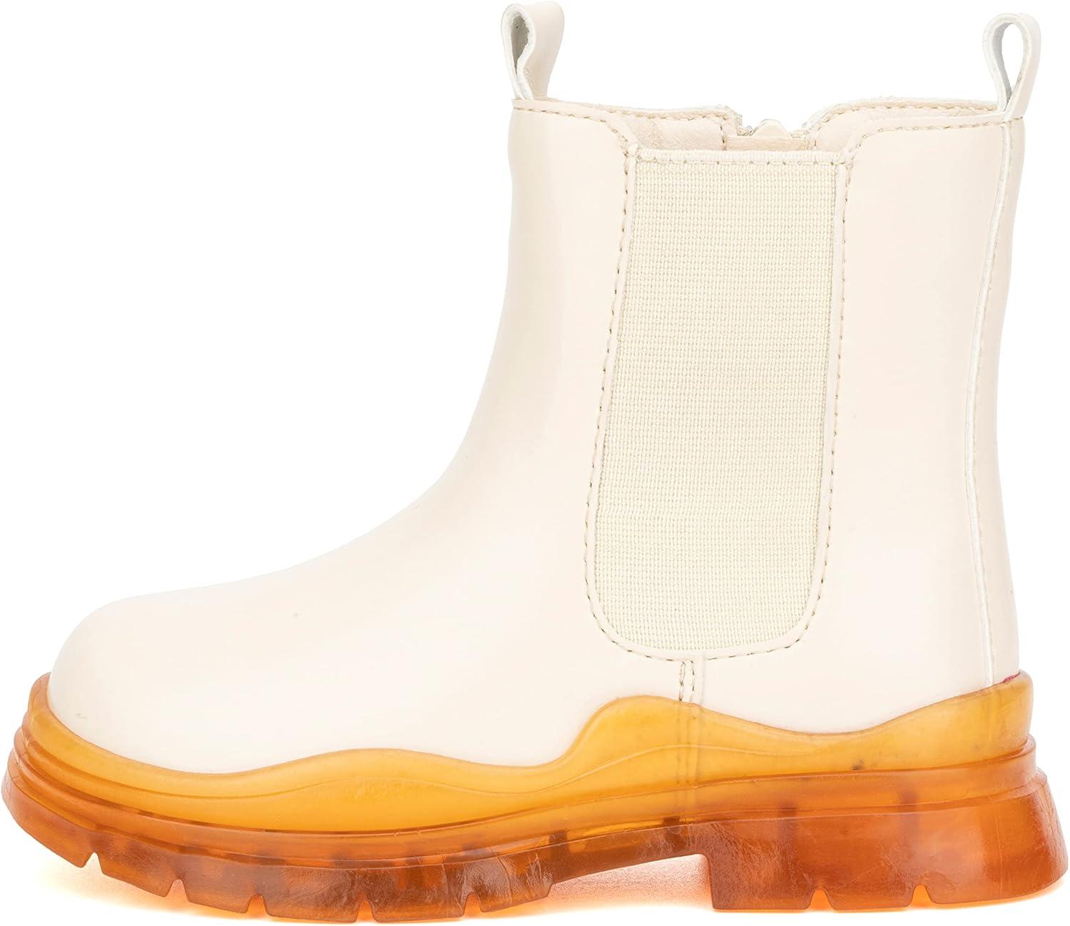 imageOlivia Miller Girls Anne Ankle Round Toe Boots Thermoplastic Rubber OutsoleIvory Beige