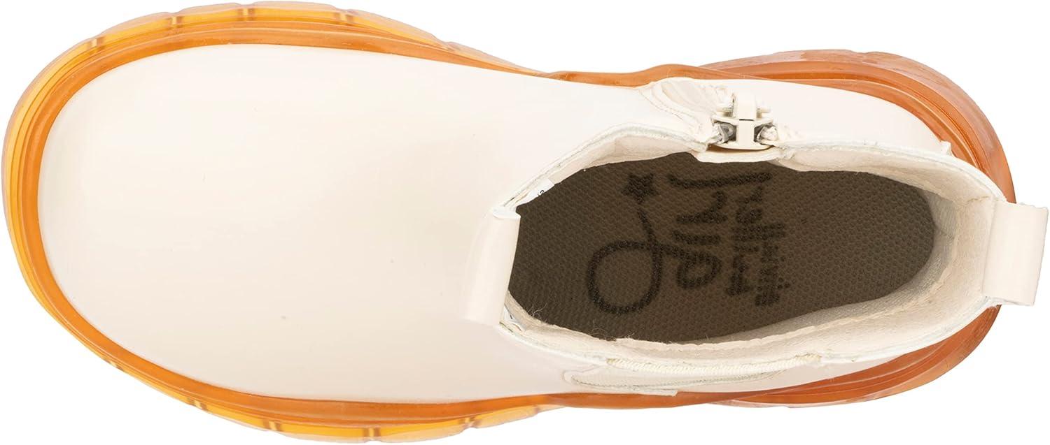 imageOlivia Miller Girls Anne Ankle Round Toe Boots Thermoplastic Rubber OutsoleIvory Beige