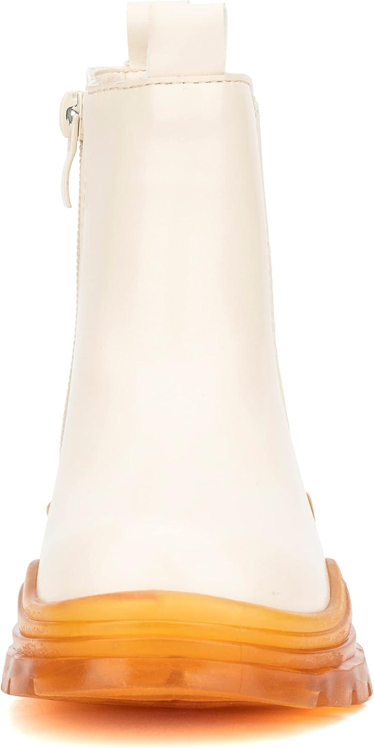 imageOlivia Miller Girls Anne Ankle Round Toe Boots Thermoplastic Rubber OutsoleIvory Beige