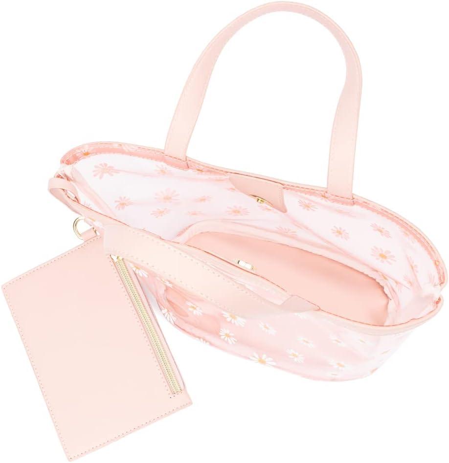 imageOlivia Miller Girls Fashion Alessia Mini Pink Daisy Clear Tote Shoulder Bag Casual Cute Purse Handbag for Kids ampamp Toddlers