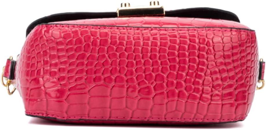imageOlivia Miller Girls Fashion Kelly Pink Mini Faux Crocodile Pattern w Bear Ears Crossbody Bag Casual Adjustable Shoulder Strap Cute Purse Handbag for Kids ampamp Toddlers