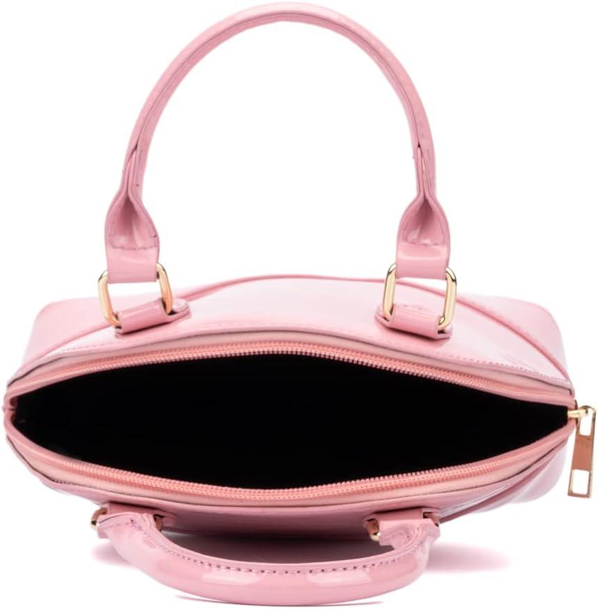 imageOlivia Miller Girls Fashion Lorena Pink Mini Patent Faux Leather Crossbody Bag Casual Adjustable Shoulder Strap Cute Purse Handbag for Kids ampamp Toddlers