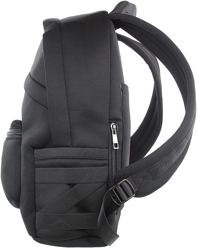 imageOlivia Miller Womens Black Basic Classic Casual Lightweight Laptop Tablet Holder Front Pocket College Work Commute Travel Daypack Business Weekender Backpack