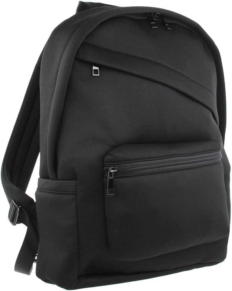 imageOlivia Miller Womens Black Basic Classic Casual Lightweight Laptop Tablet Holder Front Pocket College Work Commute Travel Daypack Business Weekender Backpack