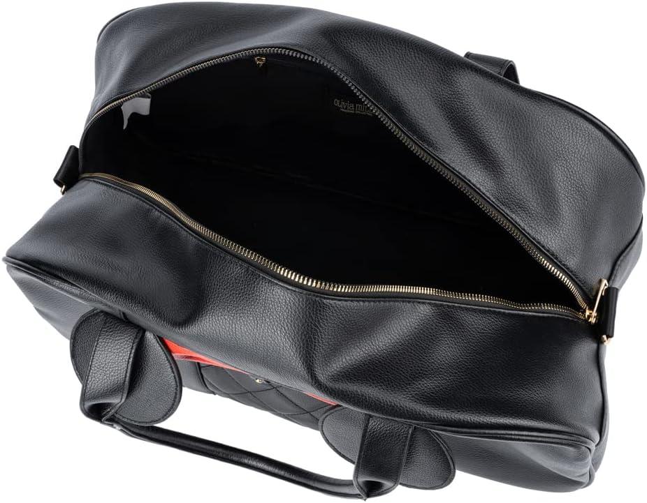 imageOlivia Miller Womens Duffel Bag Kuma Black Red Bow w Faux PU Leather Mouse Ears Shoulder Duffle Bag for Ladies Travel CarryOn Weekender Getaway Weekend Tote for Woman Teens Gym Teenage Sport Gift