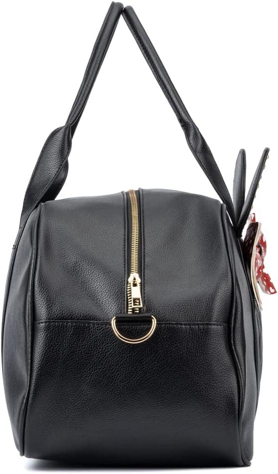 imageOlivia Miller Womens Duffel Bag Kuma Black White Polka Dots Bow w Faux PU Leather Mouse Ears Shoulder Duffle Bag for Ladies Travel CarryOn Weekender Getaway Weekend Tote for Woman Teens Gym Teenage Sport Gift
