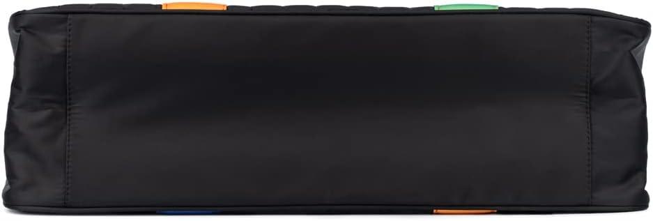 imageOlivia Miller Womens Duffel Bag Raisa Overnight Puffer Black w Rainbow Strap Shoulder Duffle Bag for Ladies Travel CarryOn Weekender Getaway Weekend Tote for Woman Teens Gym Teenage Sport Gift