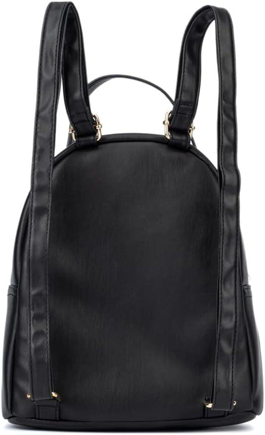imageOlivia Miller Womens Fashion Belinda Black Quilted Faux PU Leather Small Backpack Casual Shoulder Bag Ladies Daypack Travel w Zipper