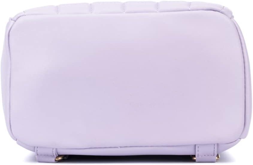 imageOlivia Miller Womens Fashion Belinda Lavender Quilted Faux PU Leather Small Backpack Casual Shoulder Bag Ladies Daypack Travel w Zipper