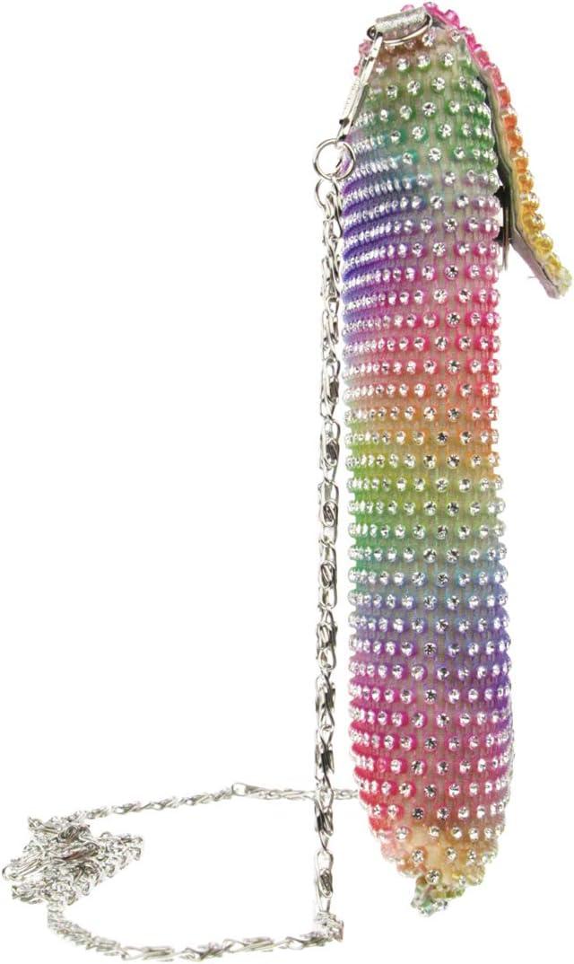 imageOlivia Miller Womens Fashion Cami Rhinestone Mesh Iridescent Cell Phone Crossbody Mini Bag Casual Evening Purse Handbag