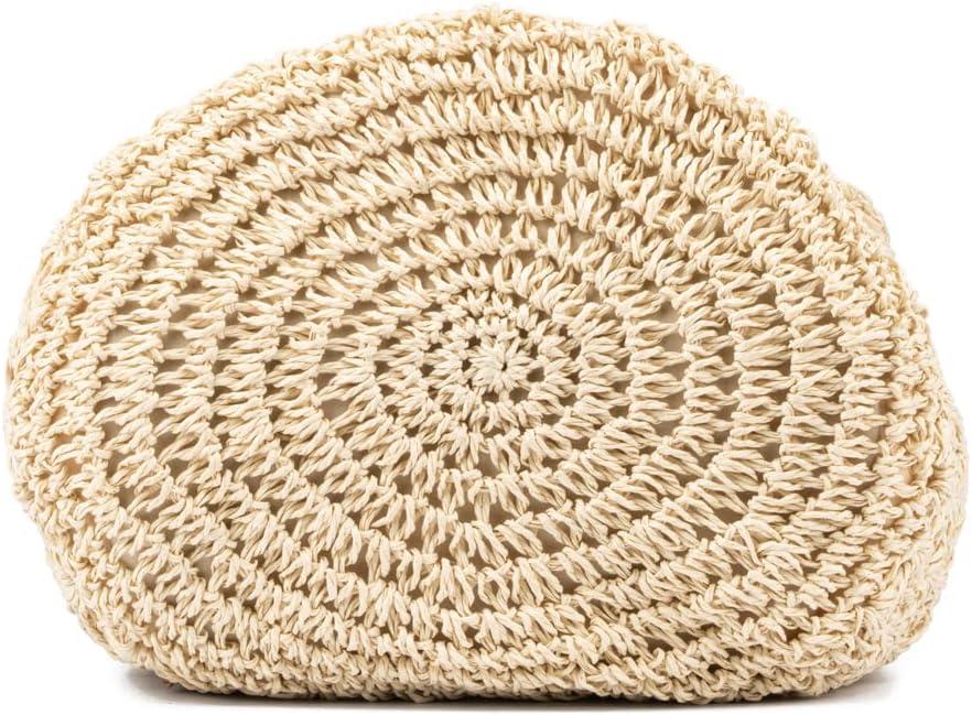 imageOlivia Miller Womens Fashion Corinne Natural Beige Crochet Woven Small Backpack Casual Shoulder Bag Ladies Daypack Travel