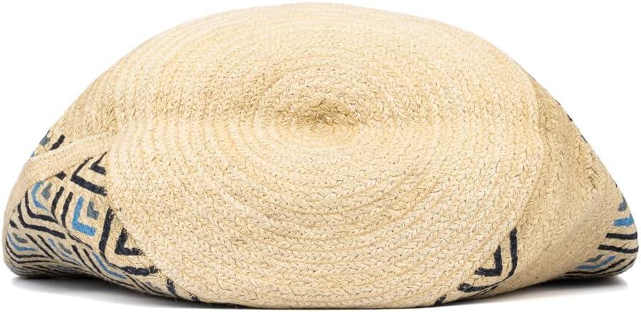 imageOlivia Miller Womens Fashion Natural Straw Jute Tote Bag w Top Handles Medium Boho Casual Purse HandbagNatural W Geometric Print