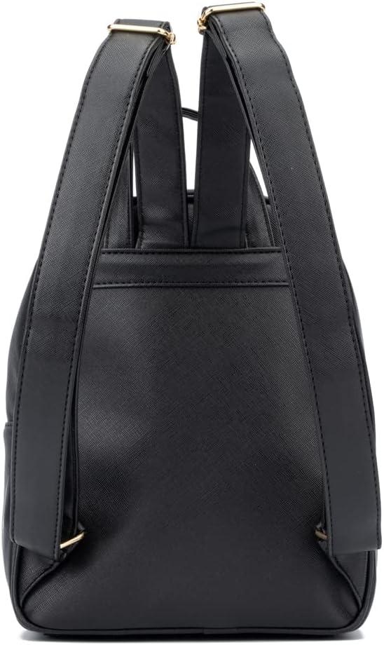 imageOlivia Miller Womens Fashion Rumi Black Faux PU Leather w Gold Butterflies Small Backpack Casual Shoulder Bag Ladies Daypack Travel w Zipper