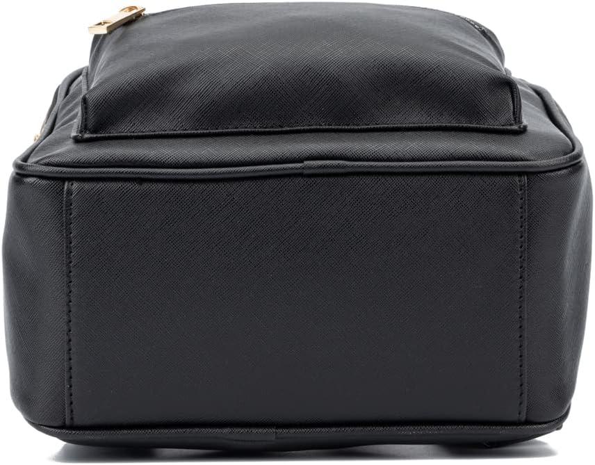 imageOlivia Miller Womens Fashion Rumi Black Faux PU Leather w Gold Butterflies Small Backpack Casual Shoulder Bag Ladies Daypack Travel w Zipper