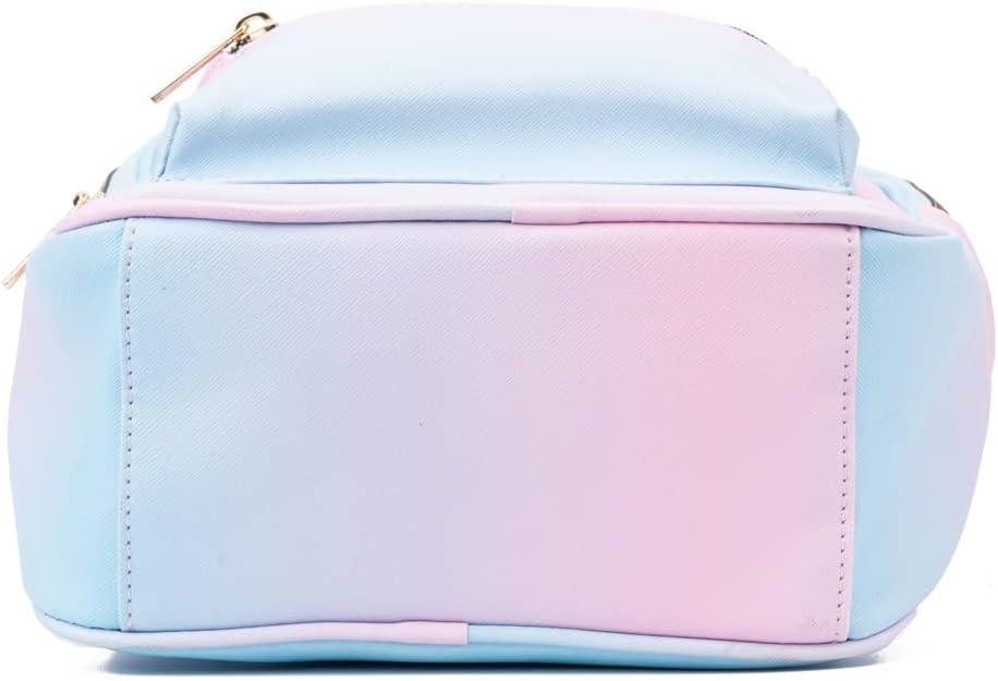 imageOlivia Miller Womens Fashion Rumi Rainbow Multicolor Faux PU Leather w Gold Butterflies Small Backpack Casual Shoulder Bag Ladies Daypack Travel w Zipper