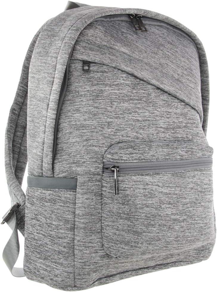 imageOlivia Miller Womens Grey Basic Classic Casual Lightweight Laptop Tablet Holder Front Pocket College Work Commute Travel Daypack Business Weekender Backpack