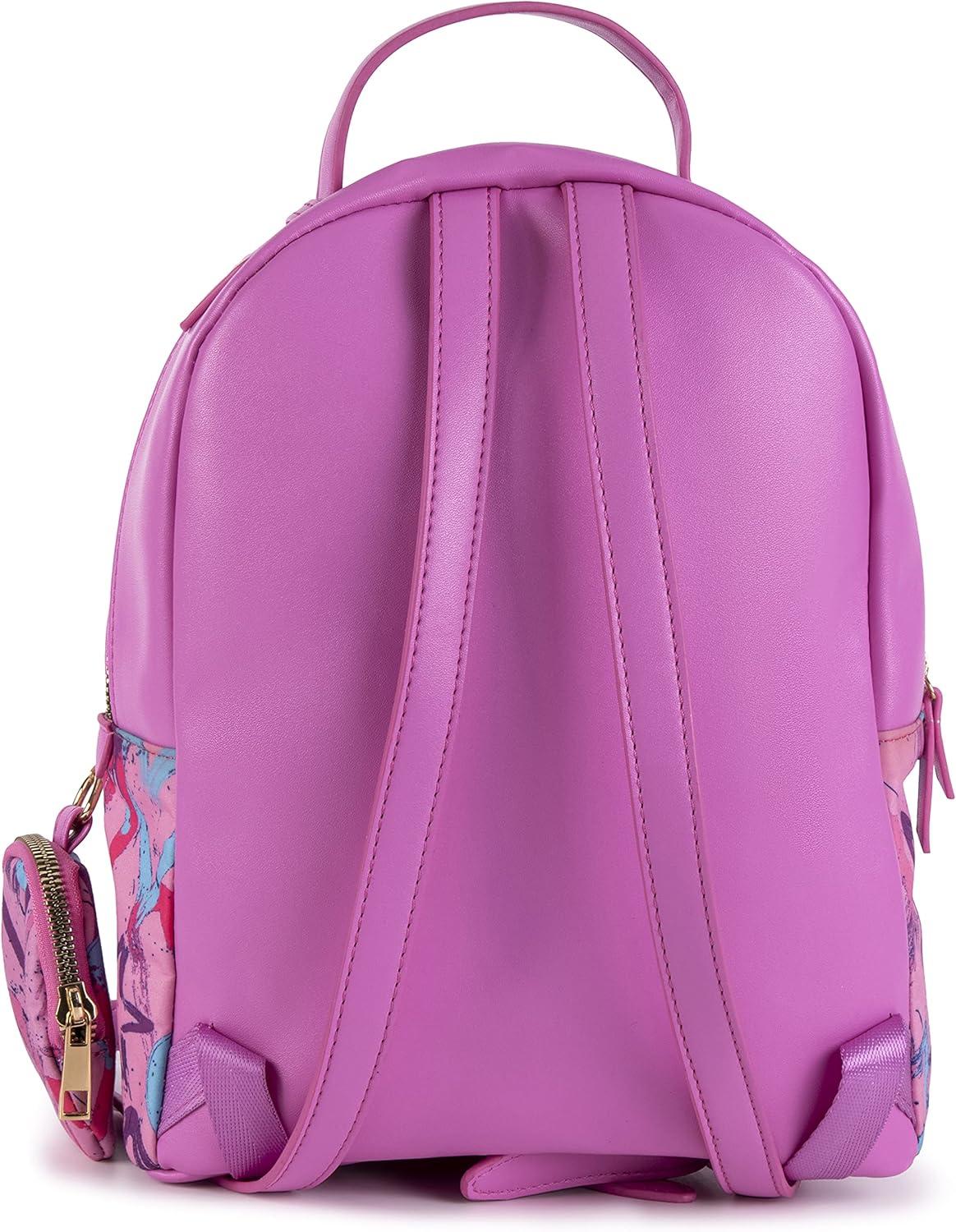 imageOlivia Miller Womens Lightweight Mini Casual Adjustable Pink Backpack w Coin Pouch n Cute Printed Hearts Ladies Shoulder Bag Daypack Travel w Zipper