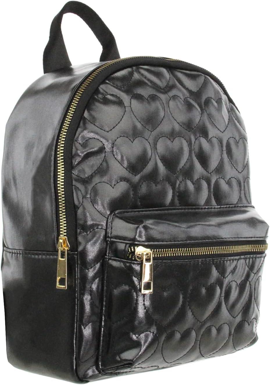 imageOlivia Miller Womens Quilted Heart Ombre Faux Patent Pocket Fashion Backpack