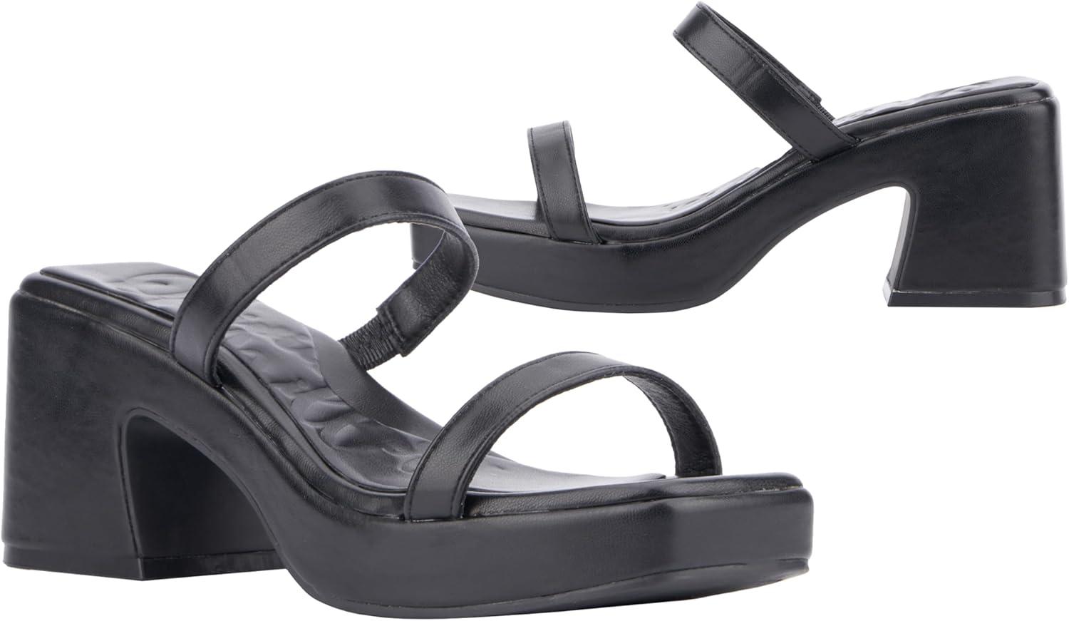 imageOlivia Miller Womens Savage Platform Square Heels TPR OutsoleBlack