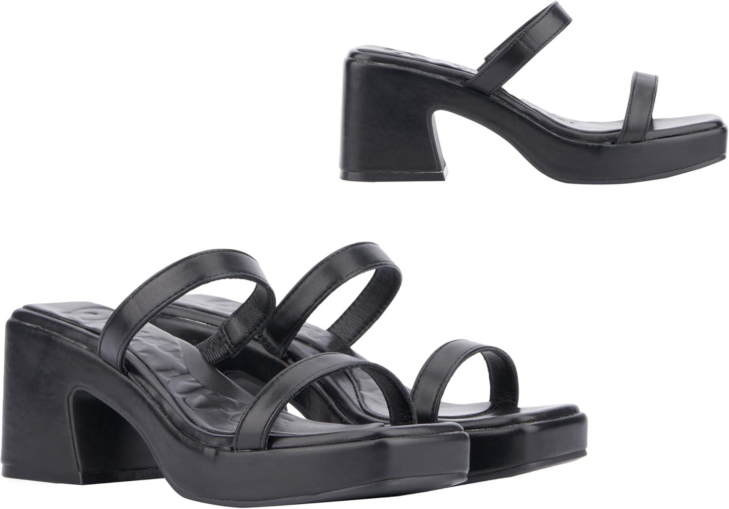 imageOlivia Miller Womens Savage Platform Square Heels TPR OutsoleBlack