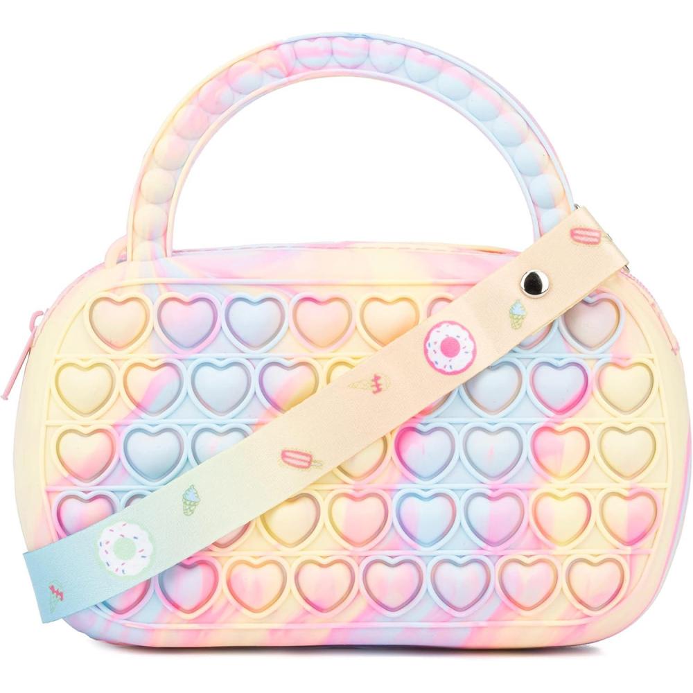 imageOlivia Miller Girl Fashion Mini Rainbow Pop It Fidget Adjustable Crossbody Bag Casual Cute Purse Handbag for Kids ampamp Toddlers