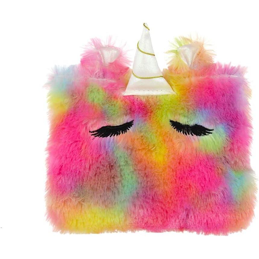 imageOlivia Miller Girls Ombre Faux Fur Tie Dye Unicorn Novelty Kid Makeup Bag Pouch