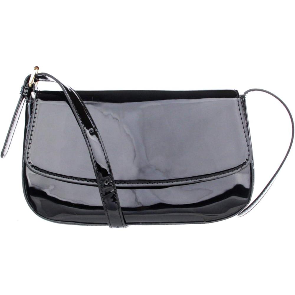 imageOlivia Miller Women Leila Faux Patent Leather Shoulder Bag w Adjustable Strap Casual 90s Y2K Retro Evening Purse Handbag