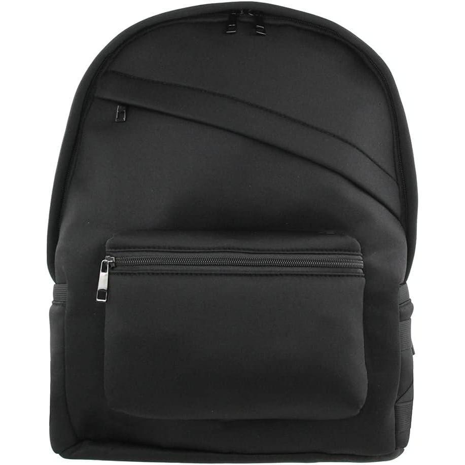 imageOlivia Miller Womens Black Basic Classic Casual Lightweight Laptop Tablet Holder Front Pocket College Work Commute Travel Daypack Business Weekender Backpack