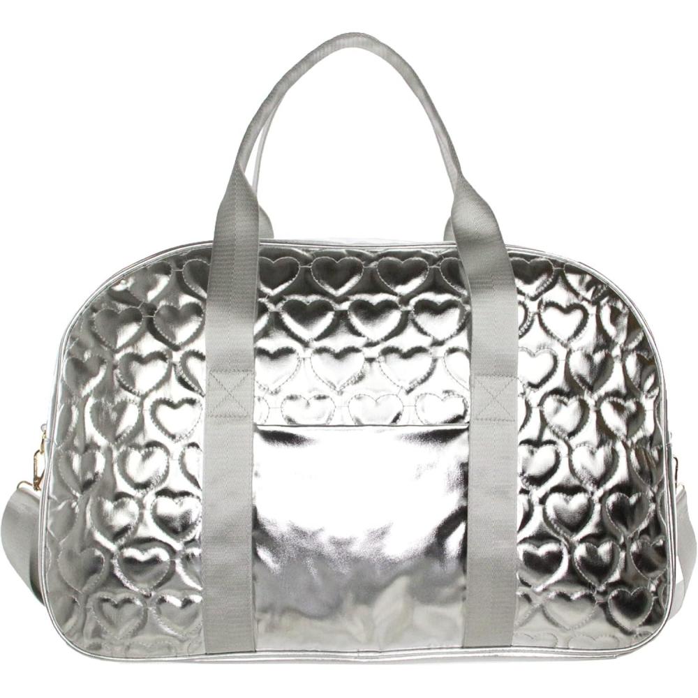 imageOlivia Miller Womens Duffel Bag Quilted Heart Overnight Cute Shoulder Duffle Bag for Ladies Travel CarryOn Weekender Getaway Weekend Tote for Woman Gym Sport Gift