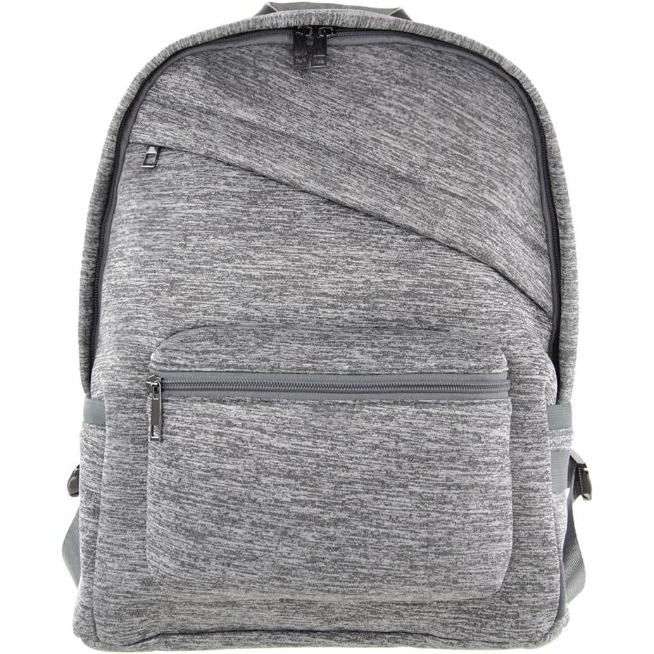 imageOlivia Miller Womens Grey Basic Classic Casual Lightweight Laptop Tablet Holder Front Pocket College Work Commute Travel Daypack Business Weekender Backpack