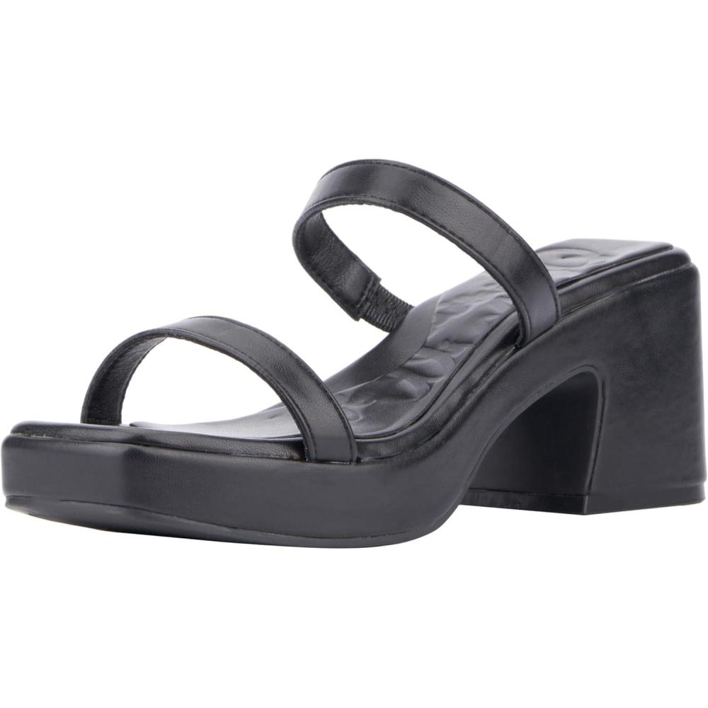 imageOlivia Miller Womens Savage Platform Square Heels TPR OutsoleBlack