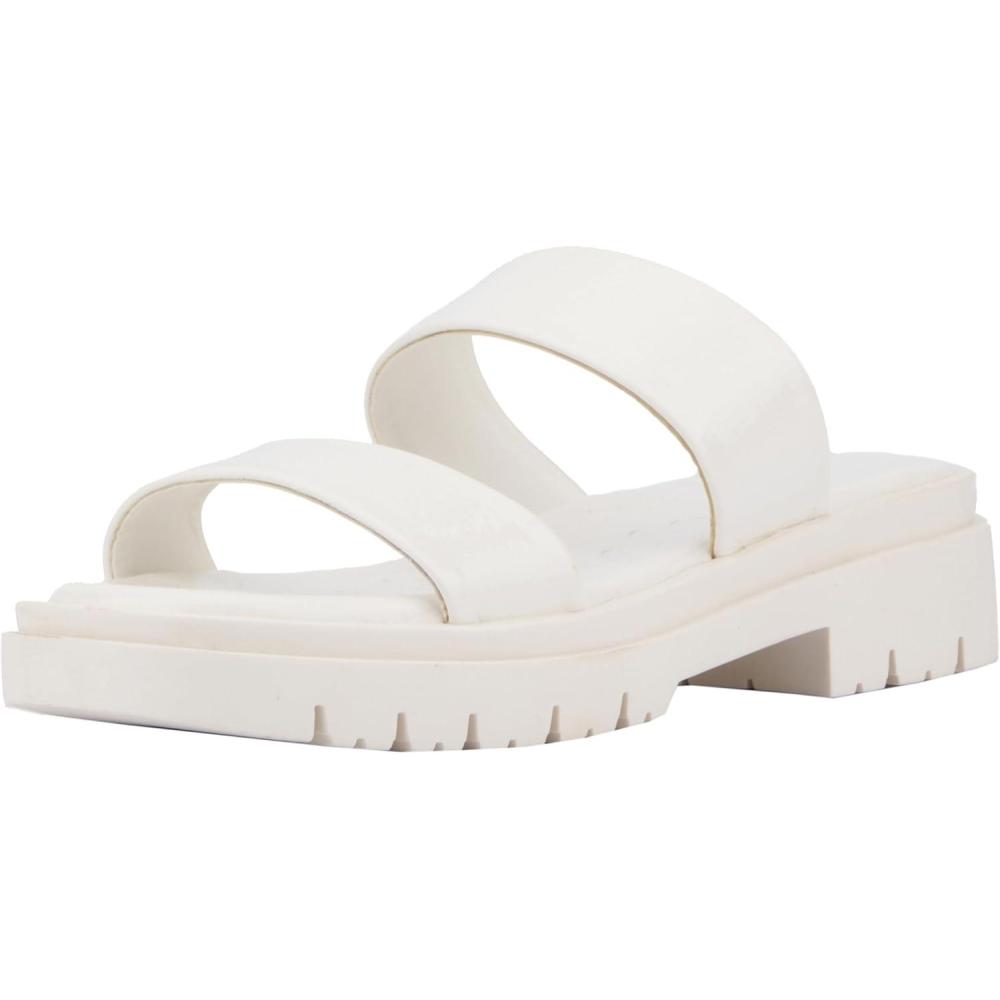 imageOlivia Miller Womens Tempting Slide Square Sandals Tpr OutsoleWhite
