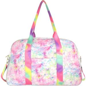 Olivia Miller Girl’s Colorful Tie Dye Rainbow Quilted Star Duffel Bag Kids Cute