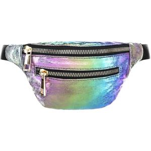 Olivia Miller Girl’s Ombre Holographic Iridescent Mini Kids Fanny Pack Waist Bag