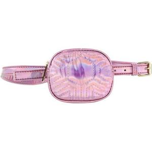 Olivia Miller Girl’s Round Holographic Iridescent Quilted Fanny Pack Waist Bag