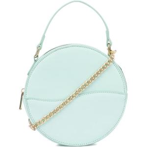 Olivia Miller Women’s Fashion Iris Faux PU Leather, Round Canteen Satchel Bag w Top Handle, Casual Trendy Purse Handbag