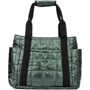 Olivia Miller Women’s Fashion Sutton Quilted Padded Tote Bag, Medium Weekender Casual Purse Handbag(Green)