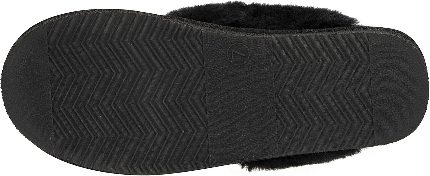 imageOlivia Miller Womens Fashion Shoes Faux Fur Slippers Closed Toe Slip On Indoor Outdoor House Slides Flat Sandals