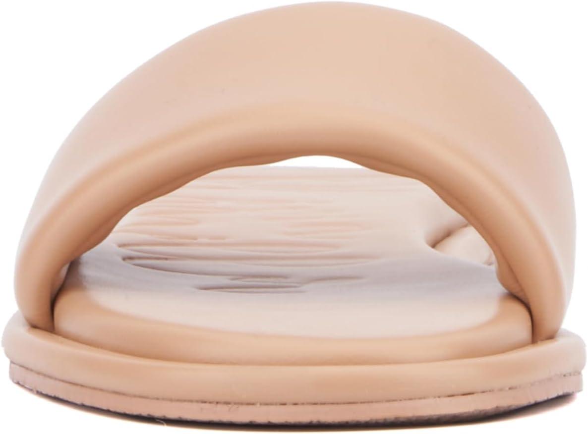 imageOlivia Miller Womens Power Play Slide Square Sandals Rubber OutsoleNude