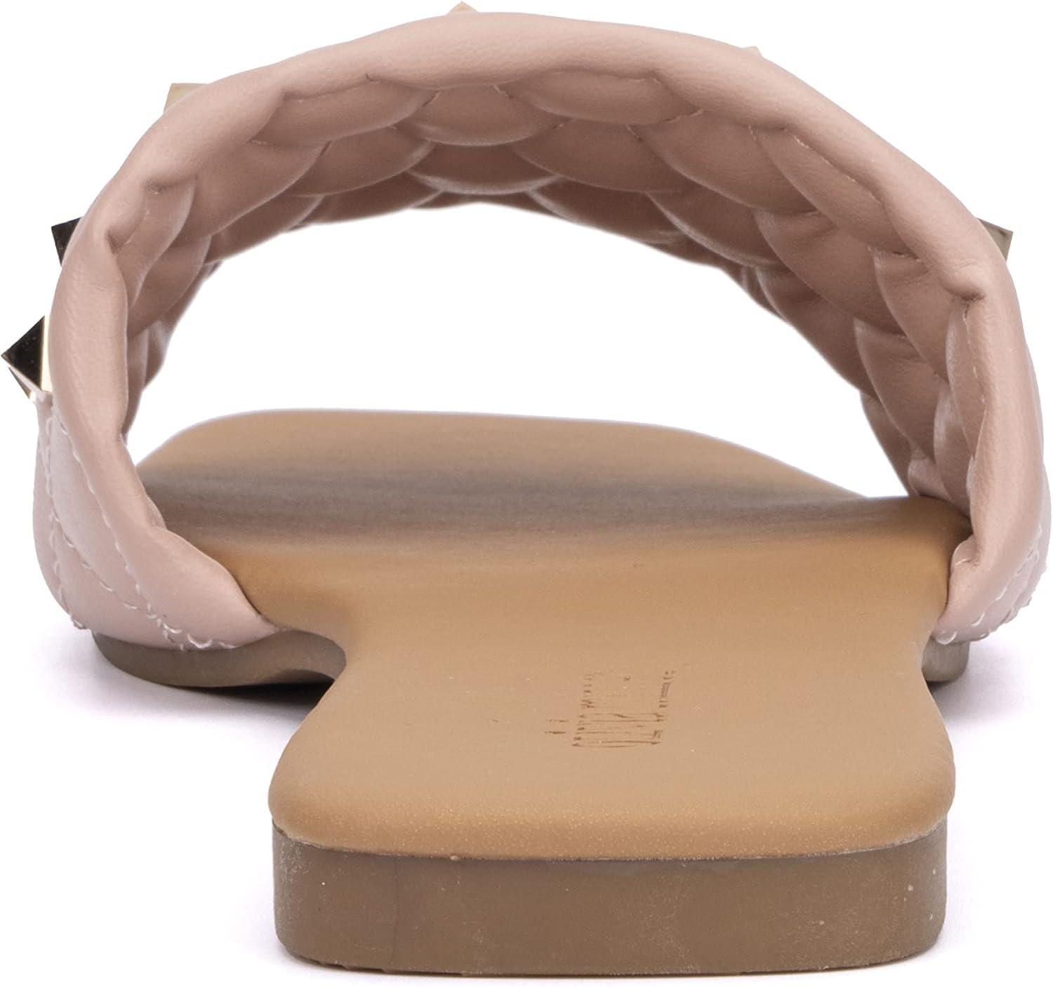 imageOlivia Miller Womens Shelly Slide Square Sandals Polyvinyl Chloride OutsoleBlush