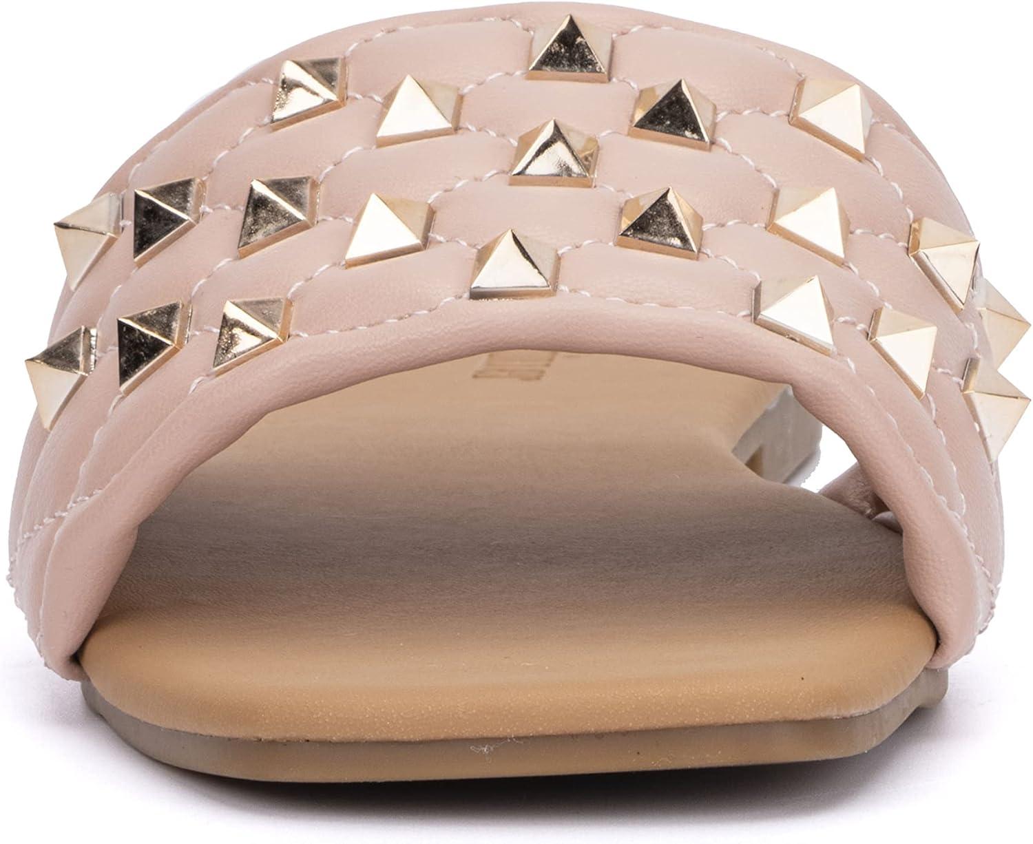 imageOlivia Miller Womens Shelly Slide Square Sandals Polyvinyl Chloride OutsoleBlush
