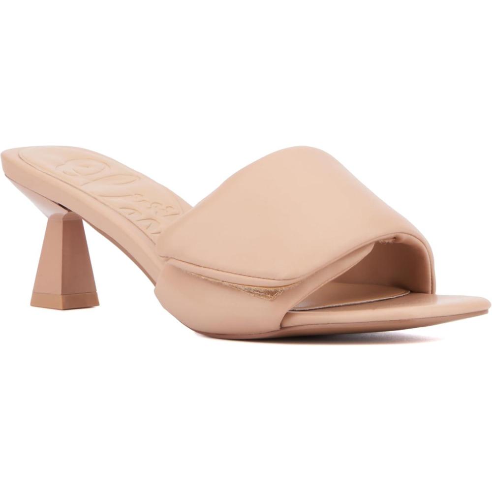imageOlivia Miller Womens Allure Slide Square Heels Rubber OutsoleNude