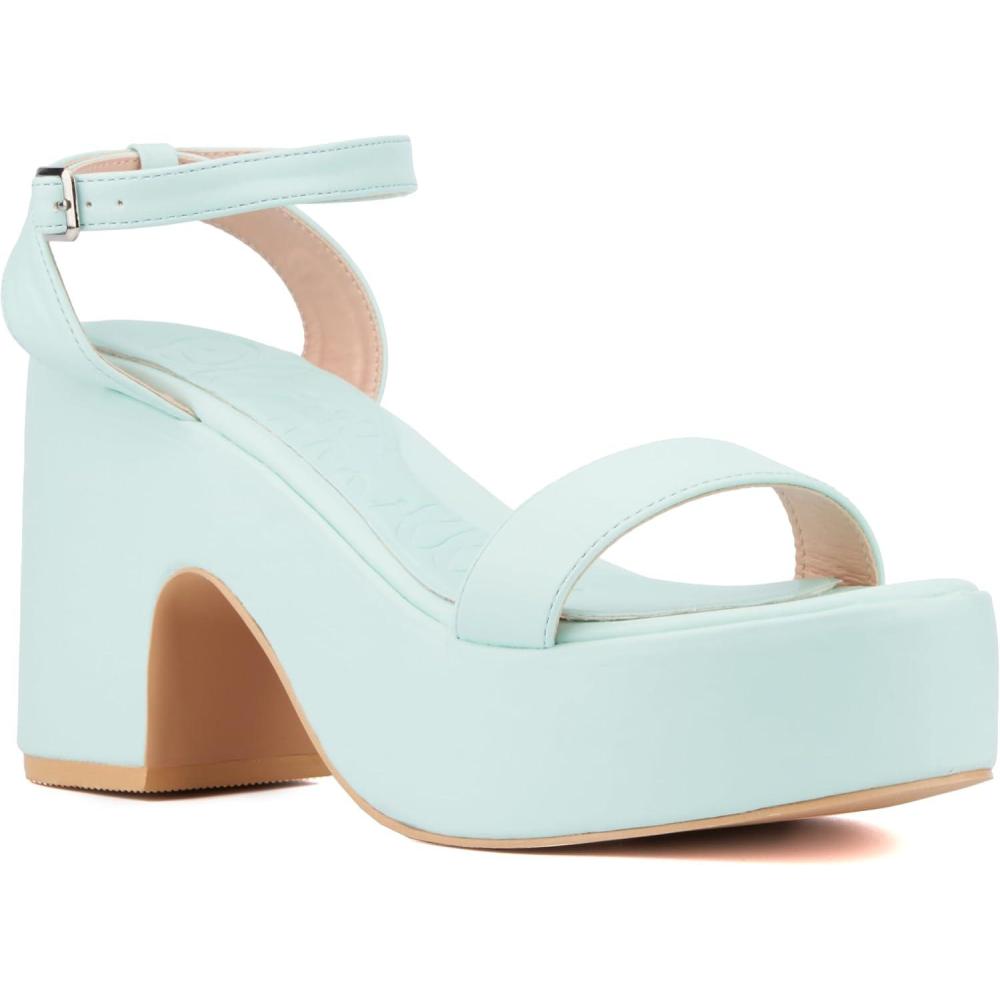 imageOlivia Miller Womens Charmer Block Round Heels Rubber OutsoleMint