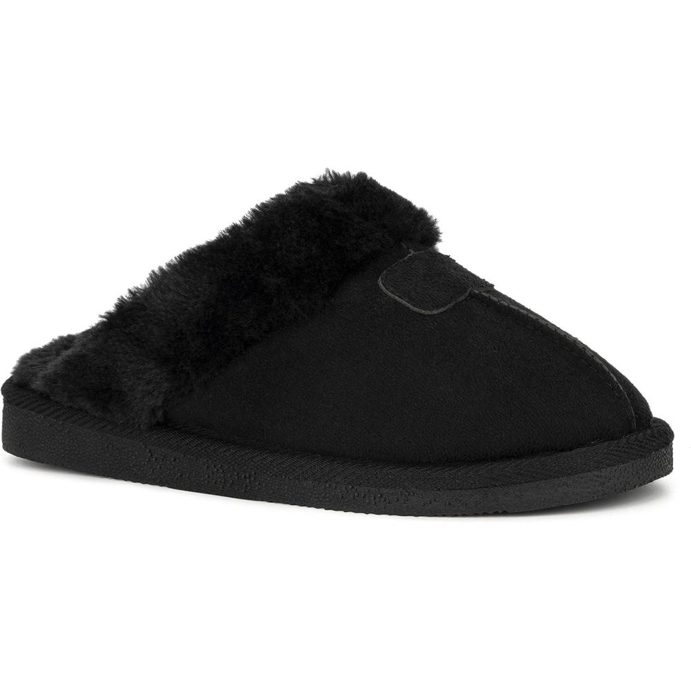 imageOlivia Miller Womens Fashion Shoes Faux Fur Slippers Closed Toe Slip On Indoor Outdoor House Slides Flat Sandals