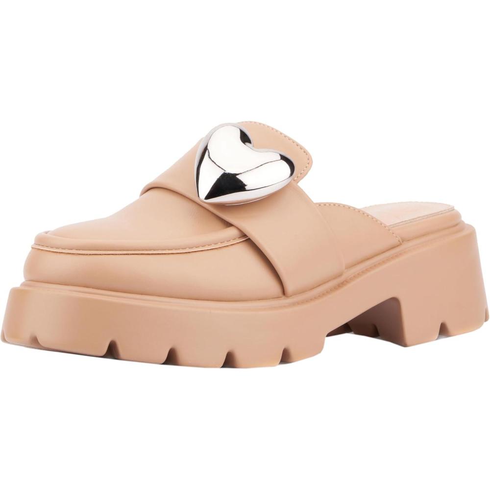 imageOlivia Miller Womens Heartless Mule Round Sandals Polyurethane OutsoleNude