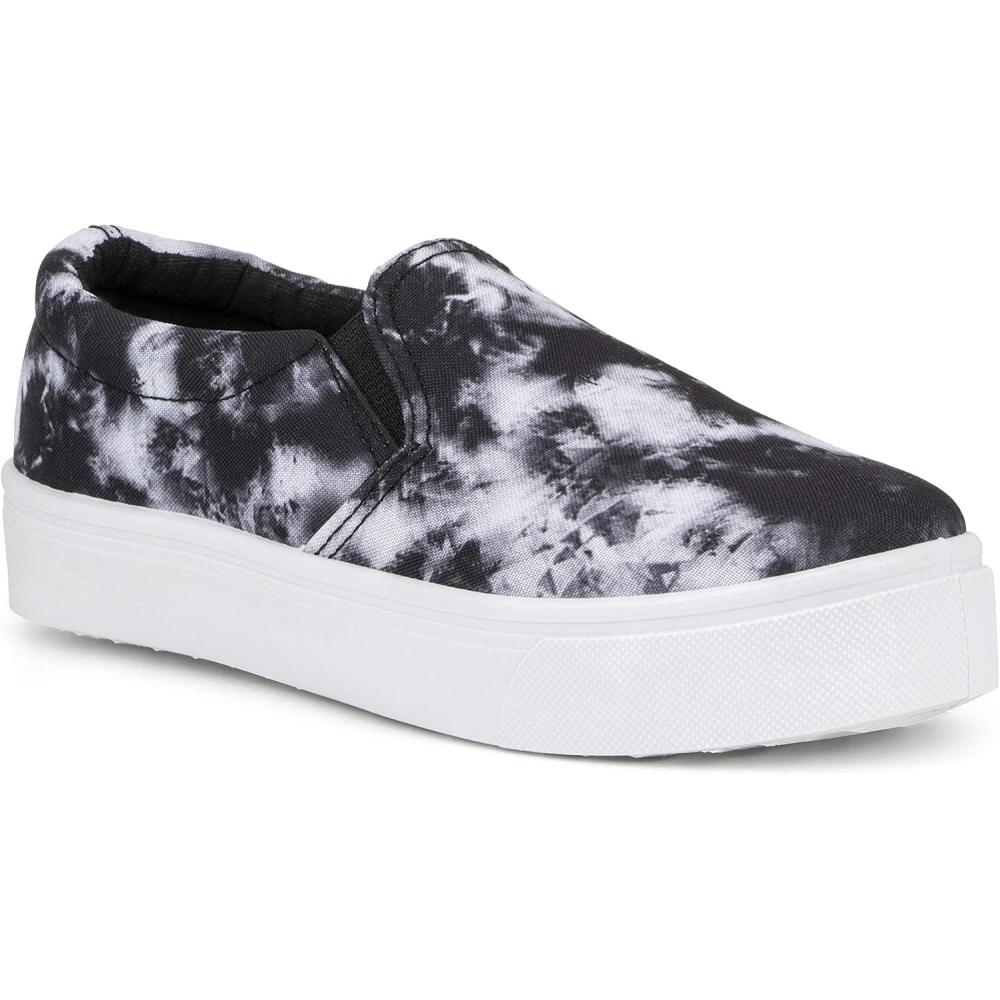 imageOlivia Miller Womens Shoes Tayrona Fashion Tiedye Slip On Rubber Sole Canvas SneakersBlack