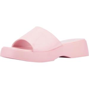 Olivia Miller Womens Ambition Slide, Square Sandals, Tpr Outsole(Pink)